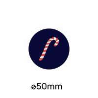 Okrogla samolepilna etiketa srečen božič fi50mm