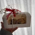 Eko škatlica za 2 mafina 18x11x8cm - Bela - slika 2