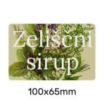 Etiketa Zeliščni Sirup 100x65mm